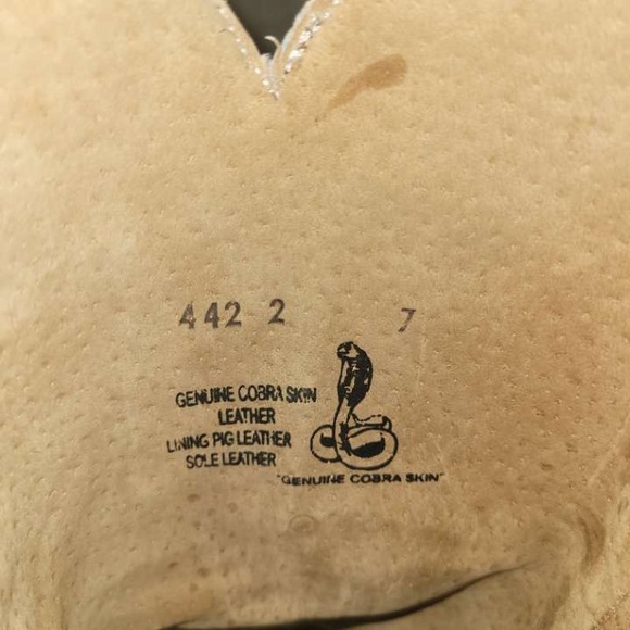 Rogers Boots Turquoise Cobra Snakeskin Brown Leather Rodeo Cowboy Boots Size 7 - Picture 9 of 9